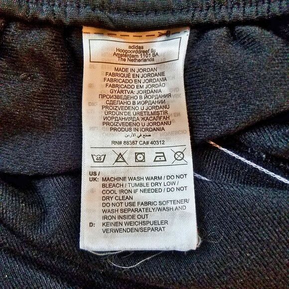 Adidas Track Pants Men's Small 26x32 Black 3-Stripes Open Hem H46110 - Picture 5 of 10